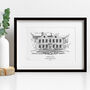 Framed Hand Drawn Wedding Venue Print, thumbnail 1 of 2