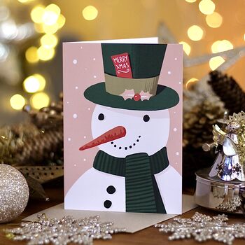 Happy Snowman Christmas Card, 2 of 5