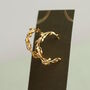 Olive Branch Small Gold Hoop Earrings, thumbnail 4 of 6