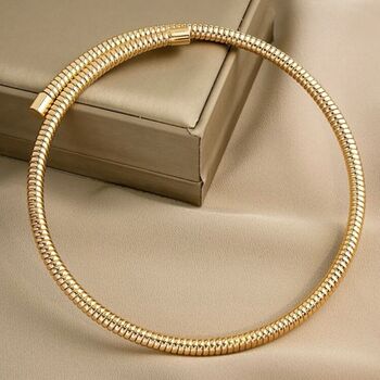 Spiral Sprung Silver/Gold Plated Choker Necklace, 4 of 10