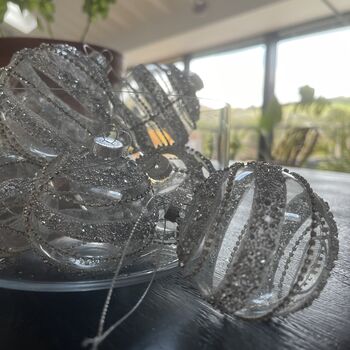 Clear Glass Christmas Bauble With Beads, 5 of 5