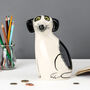 Handmade Ceramic Black And White Dog Money Bank, thumbnail 1 of 3