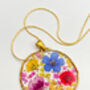 Medium Necklace With Multicolour Flowers In Gold Or Silver, thumbnail 4 of 9