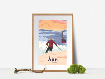 Are Ski Resort Sweden Travel Poster Art Print, 4 of 8