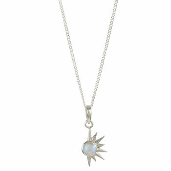 Total Eclipse Moonstone Necklace Silver Or Gold Plated, 4 of 12