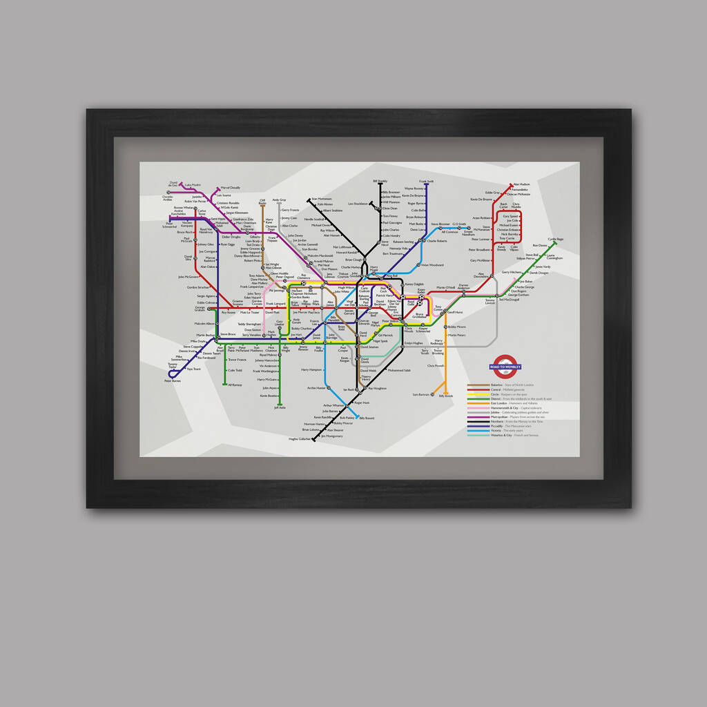 Road To Wembley Football Tube Map Print By The Northern Line