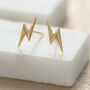 18ct Gold Lightning Bolt Stud Earrings, thumbnail 3 of 5