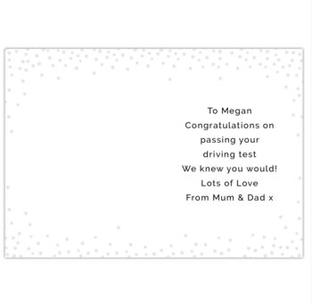 Personalised Passed Driving Test Card, 2 of 4