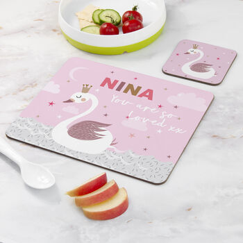 Personalised Kid's Swan Placemat Set, 3 of 6