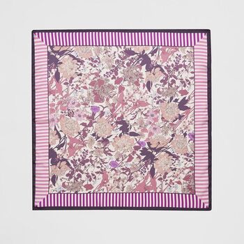 Deco Blooms Candy Stripe Square Scarf, 2 of 3