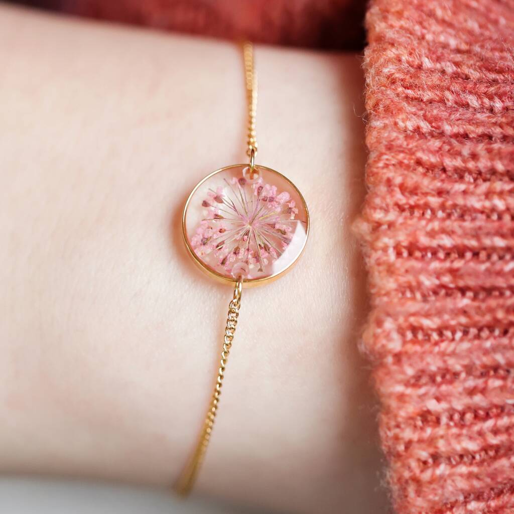 Cherry blossom charm bracelet, Real cherry blossom jewelry, Pink flower  bracelet, Pressed flower bracelet, Flower bracelet, Sakura jewelry -  Botania Jewelry