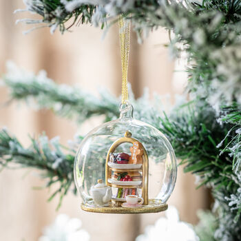 Personalised Christmas Tea Dome Bauble, 2 of 4