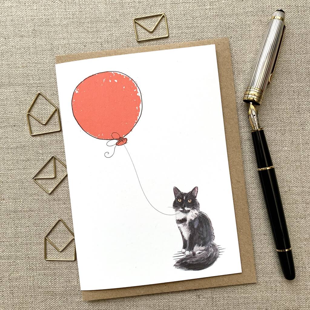 Personalised Tuxedo Cat Birthday Card, 1 of 6