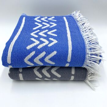 Patmos Patterned Peshtemal Towel Sky Blue, 5 of 9