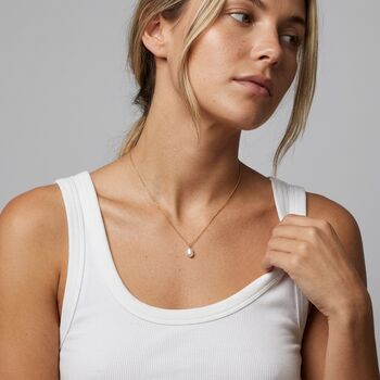 Small Single Pearl Charm Necklace, 3 of 9