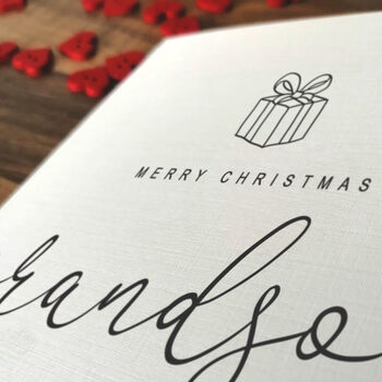 Christmas Card For Grandson, To A Special Grandson Christmas Card, Personalised Card For Grandson, Handmade Card, 4 of 4