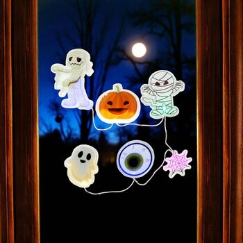 Halloween Light Up Skeleton Ghost Pumpkin Window Stickers, 3 of 3