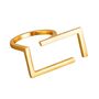 Minimalist Modern Gold Plated Open Rectangle Ring, thumbnail 4 of 5