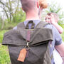 Personalised Monogram Baby Changing Waxed Backpack, thumbnail 4 of 11