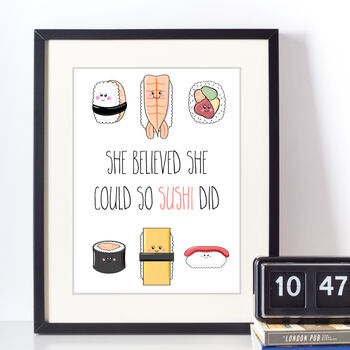 Funny Sushi Themed Food Art Print, 3 of 3