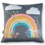 Super Soft Children's Kids Velvet Cushion Rainbow Grey, thumbnail 1 of 6