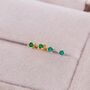 Sterling Silver Extra Tiny Sterling Silver Emerald Green Cz Stud Earrings, thumbnail 7 of 12