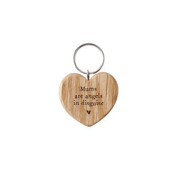 Send With Love 'Mums Are…' Oak Heart Keyring, 2 of 2
