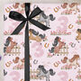 Three Sheets Of Children's 3rd Birthday Horse Wrapping Paper, thumbnail 1 of 2