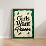 Girls Want Power Feminist Gift For Her Art Print, thumbnail 3 of 10