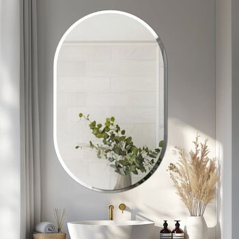 Long Oval Flat Wall Mirror, 3 of 12