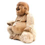 Happy Hand Carved Wood Buddha Statue, thumbnail 4 of 4