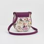 Floral Engravings Plum Saddle Bag, thumbnail 2 of 6