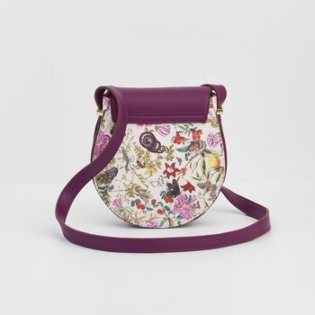 Floral Engravings Plum Saddle Bag, 2 of 6