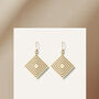 Cream And Taupe Geometric Diamond Shaped Earrings, thumbnail 3 of 6