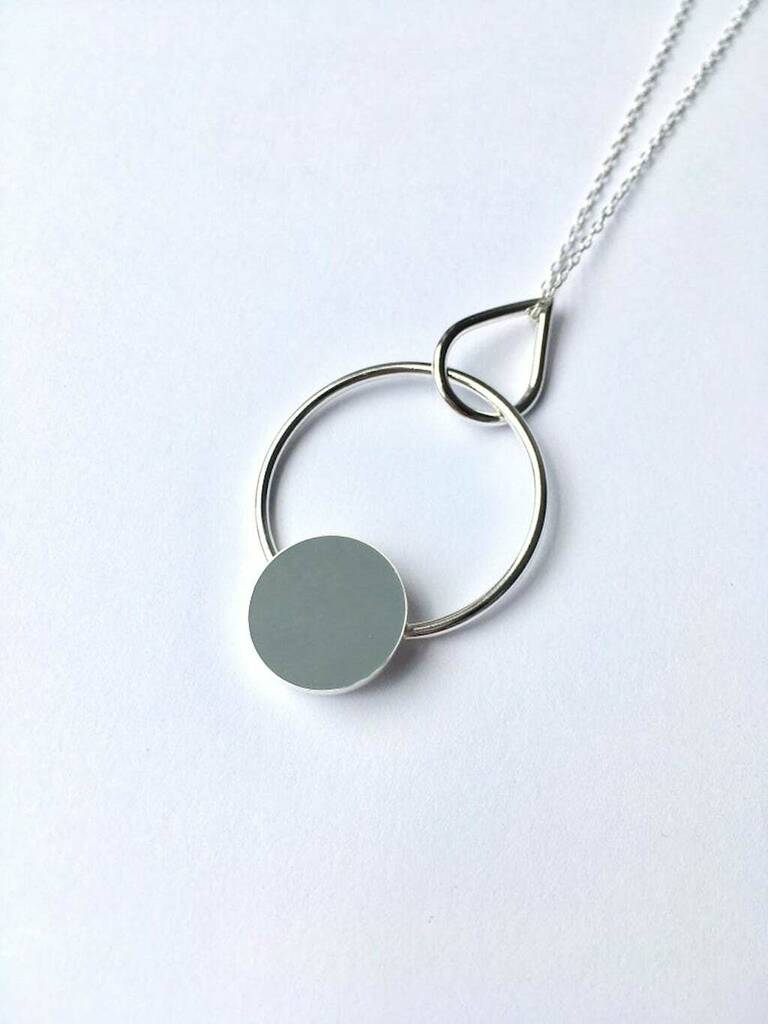 Double Circle Silver Necklace By Claire Lowe | notonthehighstreet.com