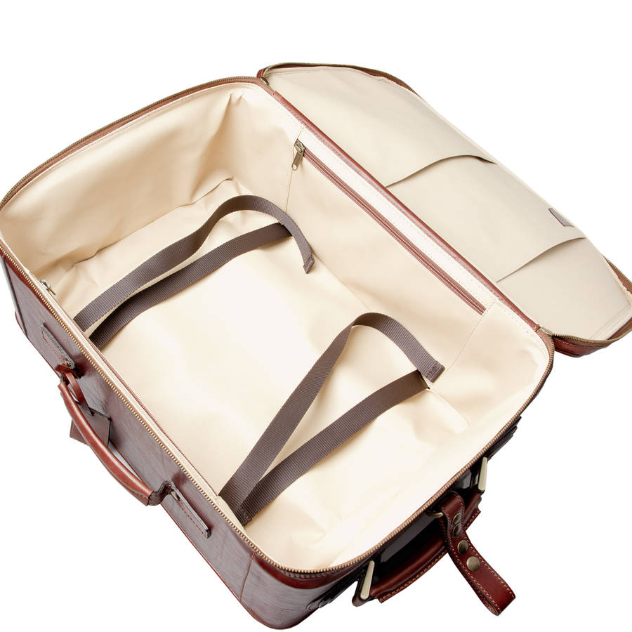 Luxury Wheeled Leather Luggage Bag. 'the Piazzale' By Maxwell Scott