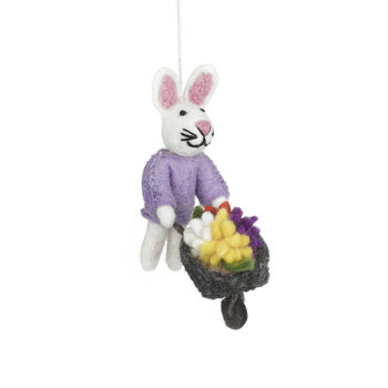 Handmade Felt Francesca The Floral Bunny Decoration, 2 of 2