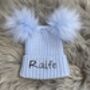 Baby Blue Embroidered Knitted Hat, thumbnail 5 of 5