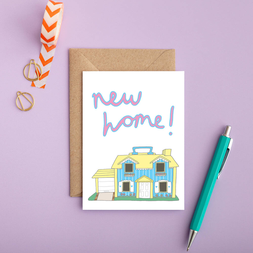 'New Home' Dolls House Greeting Card By you've got pen on your face