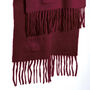 Pure Cashmere Scarf Merlot, thumbnail 3 of 8