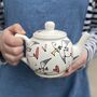 Personalised Hand Painted Seagull And Hearts Teapot, thumbnail 2 of 4