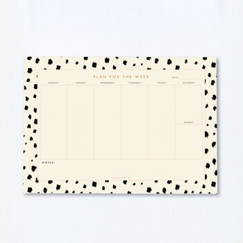 A4 Weekly Planner Desk Pad Dalmatian Print, 2 of 7
