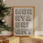Merry And Bright Textured Christmas Print, thumbnail 1 of 7