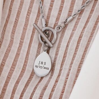 Personalised T Bar Necklace Gold Or Silver, 2 of 8