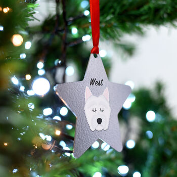 Westie Dog Gift Christmas Decoration Personalised, 3 of 7