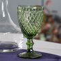 Set Of Four Vintage Embossed Coloured Wine Glasses, thumbnail 3 of 10