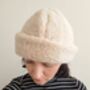 Pure Merino Wool Beanie Hat In Pastel Beige, thumbnail 3 of 5
