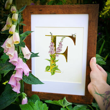 F Is For Foxgloves Illuminated Print, 3 of 4