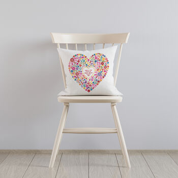 Personalised Thankyou Teacher Floral Heart Cushion, 4 of 5