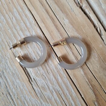 Resin And Metal Hoop Earrings, 2 of 5